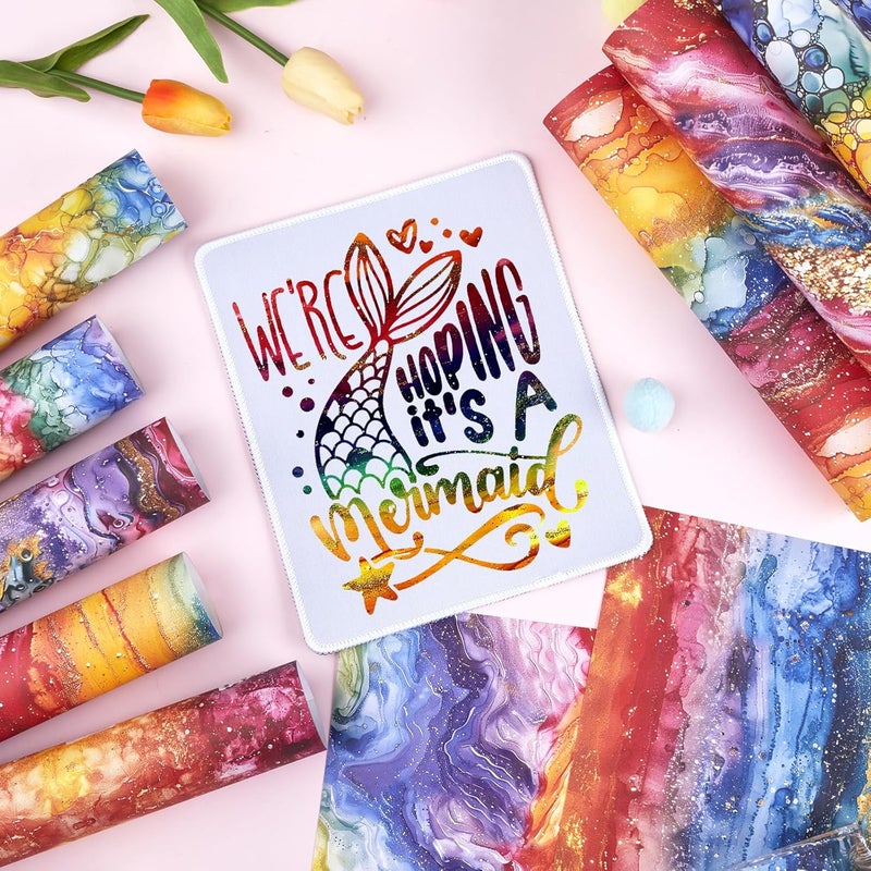 HTVSTD Rainbow Marble Sublimation Ink Transfer Sheets-10pcs 12x10 Inches Sublimation Paper for Tumblers T-Shirts Mugs DIY Sublimation Transfer Sheets - Image 4